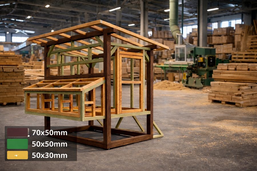 Structura reala lemn tratat BAECO Urban Farm